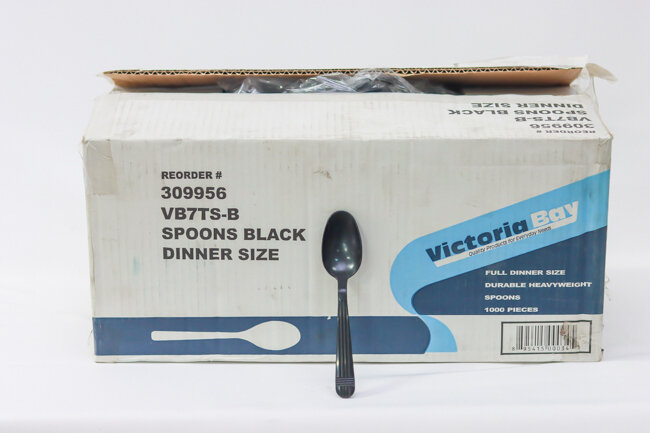 VicBay 1000 Ct Black Dinner Spoon