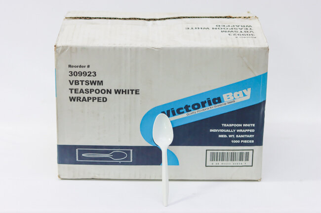 VicBay 1000 Ct Wrapped White Teaspoons # 309923 VicBay 1000 Ct Wrapped White Teaspoons # 309923