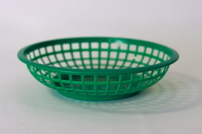 TG 8" Round Basket Green 12/pack