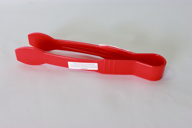 TG 9" Flat Grip Tong Poly Red