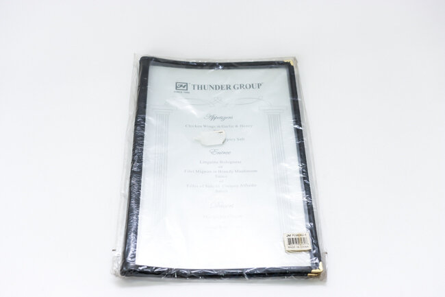 TG 8 1/2"x14" 4 Page Fold Menu Long Black TG 8 1/2"x14" 4 Page Fold Menu Long Black
