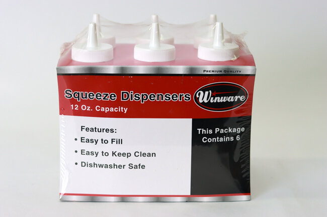 WC 12oz Squeeze Bottle Clear 6pcs/Pack
