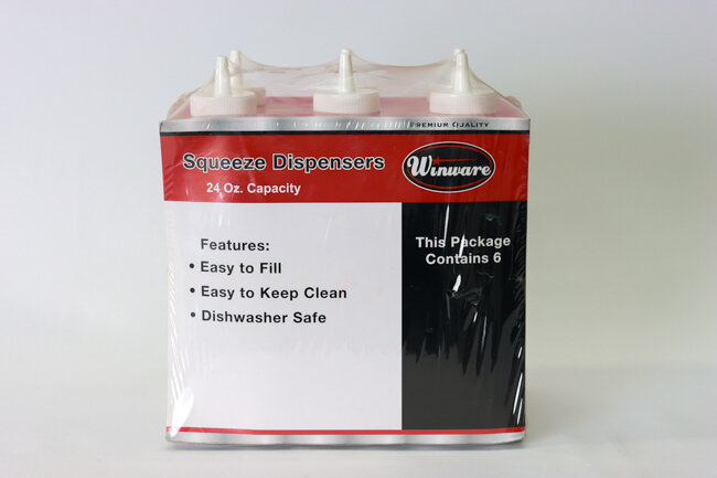 WC 24oz Squeeze Bottle Clear 6pcs/Pack