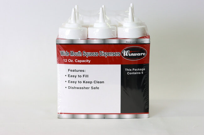 WC 12oz Wide Mouth Squeeze Bottle Clear 6pcs/pack WC 12oz Wide Mouth Squeeze Bottle Clear 6pcs/pack