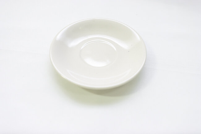 CAC Saucer. Rolled Edge American White