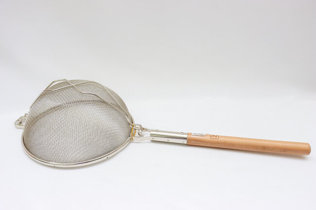 TG 11 3/4" Double/Fine Strainer Wooden Handle