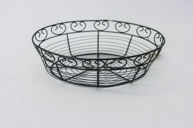 WC Wire Bread/Fruit Basket Black Oval
