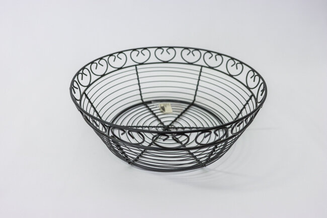 WC Wire Bread/Fruit Basket Black Round