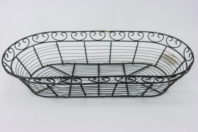 WC Wire Bread/Fruit Basket Black Obli