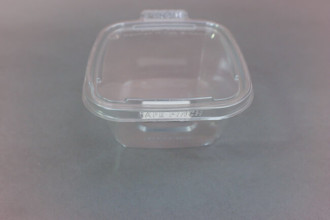 Safe-Pinch 24oz Tamper Evident 6" Square Clear Hinged 75/Pack TE6624 Safe-Pinch 24oz Tamper Evident 6" Square Clear Hinged 75/Pack TE6624