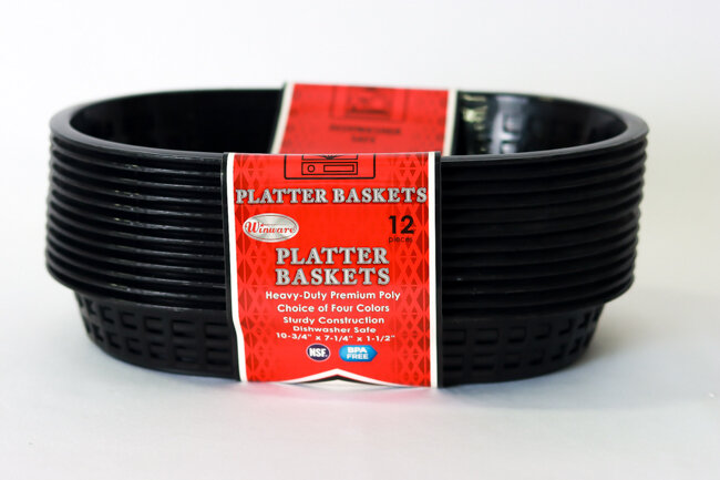 WC Platter Basket Oval 10-3/4" Black WC Platter Basket Oval 10-3/4" Black
