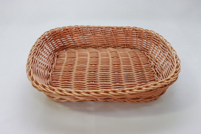 TG 12"x9"x3" Hand-Woven Basket Rectangular Plastic