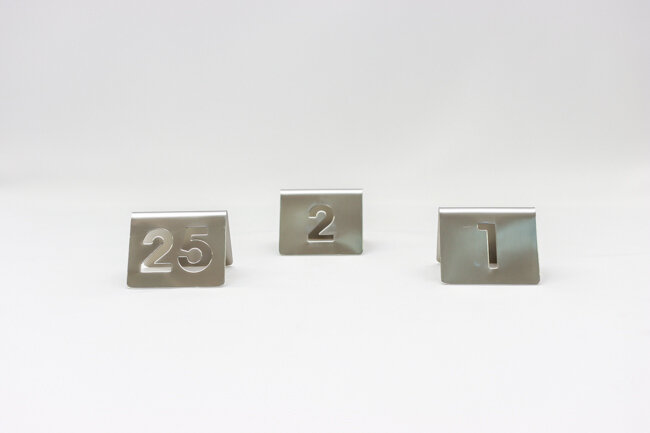Tablecraft 2.5"x2.5" SS Number 1-25