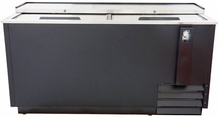 U-Star Bottle Cooler 65" Wide 18 cu. ft. 2 Lockable SS Sliding Lids 4 Dividers 115v/60/1-ph