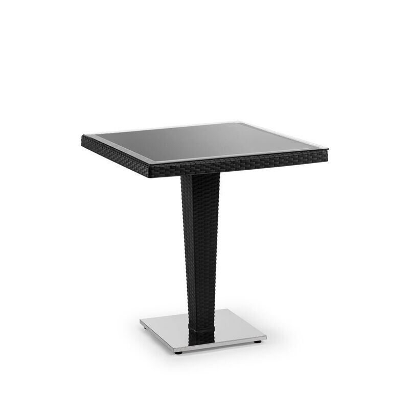 Tilia Antares Table 70x70cm Glass Black Alum Base Tilia Antares Table 70x70cm Glass Black Alum Base