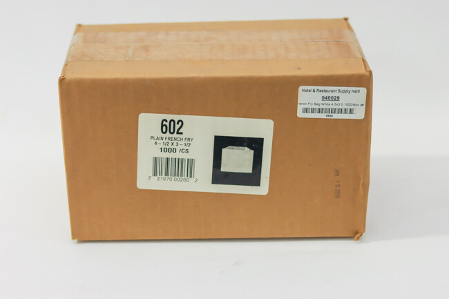 French Fry Bag White 4.5x3.5 1000/Box (#602)