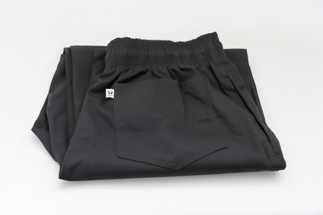 Baggy Chef Pants 3" Elastic Waist Black Small
