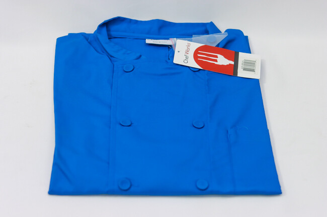 CW Blue 3/4 Light Weight Chef Coat S, M, L