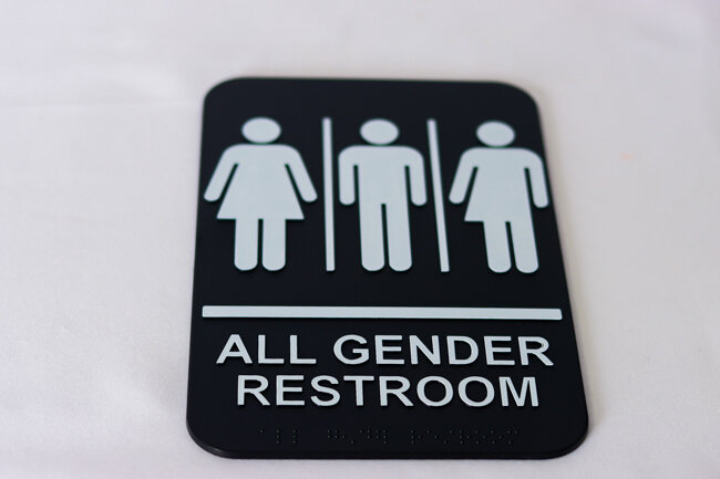 WC Information Sign "ALL GENDER" 6x9" Black