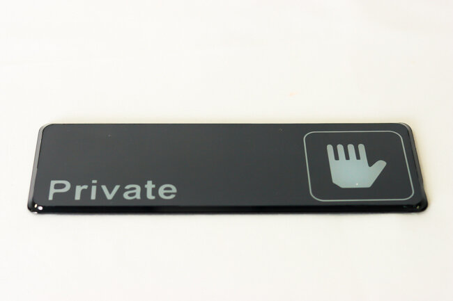 TG 9"x 3" (PRIVATE) Sign With Symbols