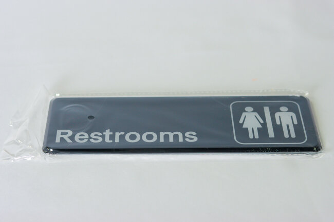 TG 9" X 3" Information Sign With Symbols Restroom TG 9" X 3" Information Sign With Symbols Restroom