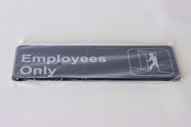 TG 9''x 3'' Information Sign With Symbols Employee