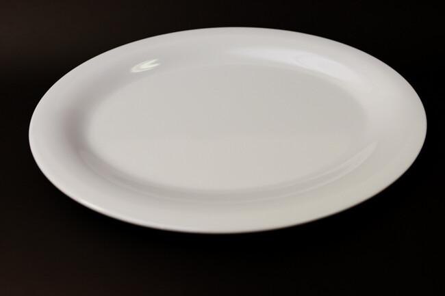 TG 12"x9" Oval Platter White