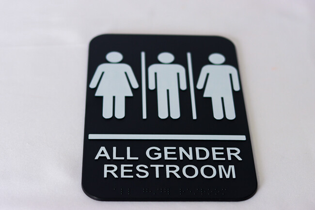 WC Information Sign "ALL GENDER" 6x9" Black