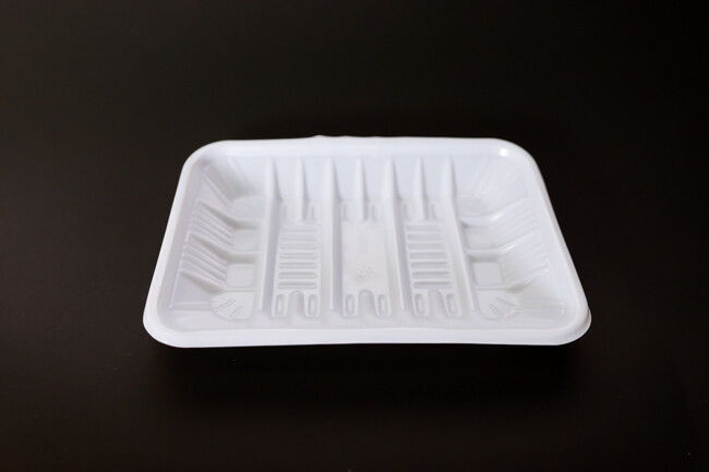 Plastic Food Tray 8x5 1/2" White 100/Pack