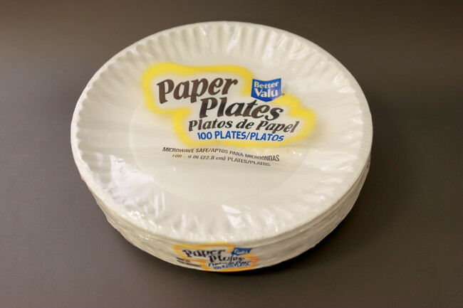 Better Valu 9" Uncoated Paper Plate White 100ct