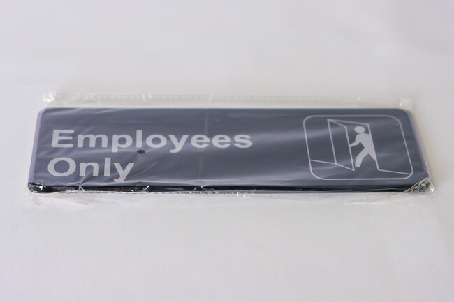 TG 9''x 3'' Information Sign With Symbols Employee TG 9''x 3'' Information Sign With Symbols Employee