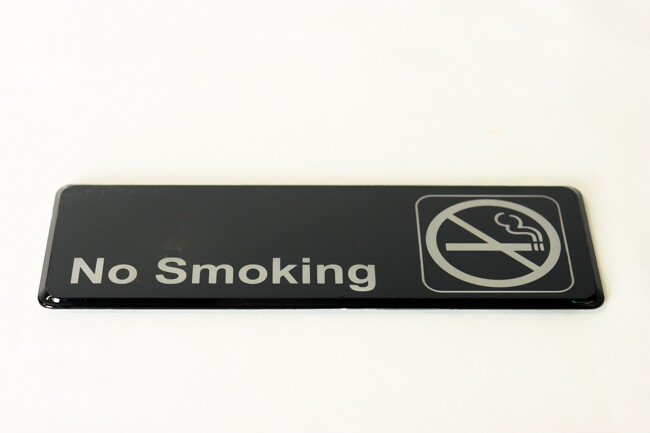 TG 9"x 3" (NO SMOKING) Sign With Symbols