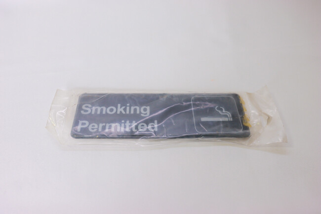 TG 9"x 3" (SMOKING PERMITTED) Sign With Symbols