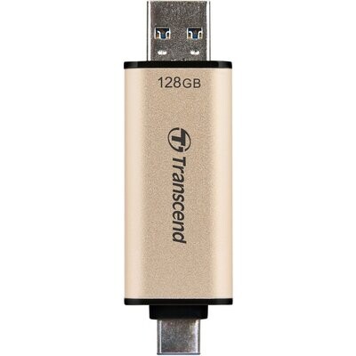 Transcend JetFlash 930C USB flash drive 128 GB USB Type-A / USB Type-C 3.2 Gen 1 (3.1 Gen 1) Goud