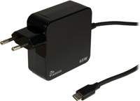 Inter-Tech Argus PD-2065 | Universele USB-C Oplader 65W | Zwart | Met Geïntegreerde Kabel