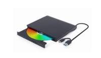 Gembird DVD-USB-03 | Externe CD/DVD Brander &amp; Speler | USB &amp; USB-C | Compact ontwerp | Zwart