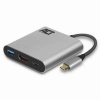 ACT AC7022 | USB-C naar HDMI Female Adapter | PD Pass-Through 60W | 4K | USB-A