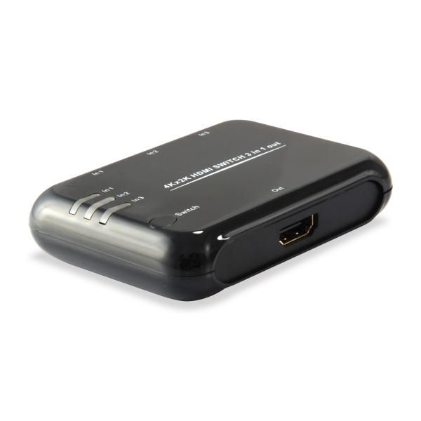 Equip 332721 HDMI 1.4 Switch 3x1, HDMI, Plastic, Black, IR, 7.1-CH, DTS-HD, Dolby TrueHD