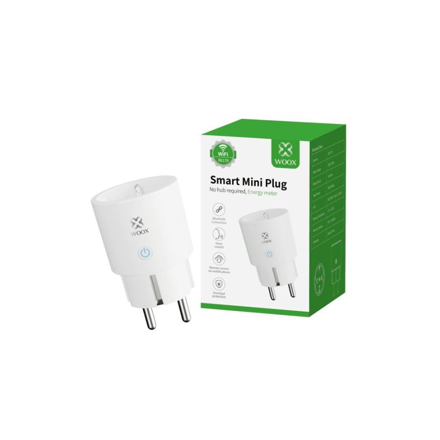 WOOX R6179 Smart mini plug with energy monitor, 3680W, 16A, WiFi &amp; Bluetooth 4.2, White