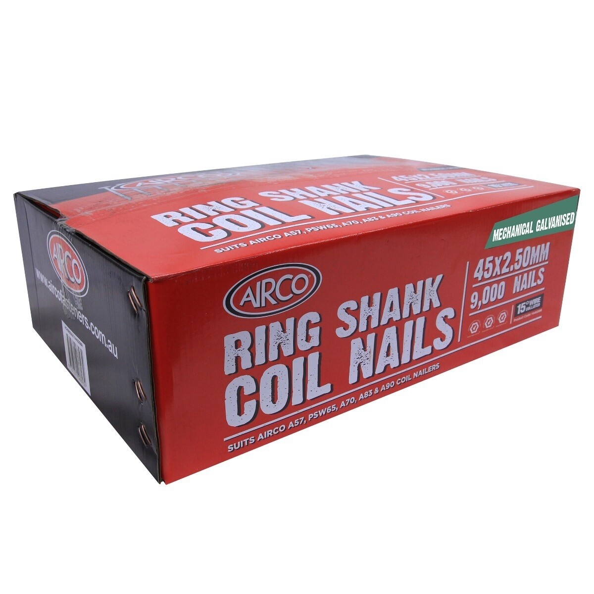 Fence Nails 56mm screw shank gal 300 coil, Quantity: Box33