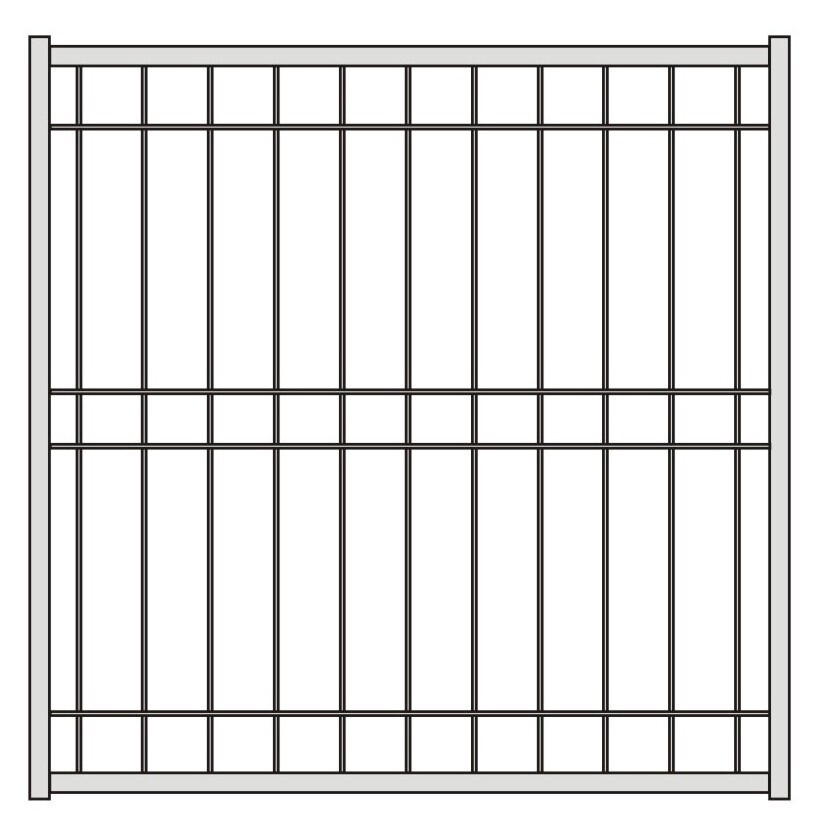 Banksia Pedestrian Gate, Colour: Galvanised, Length: 960mm wide, Height: 1215mm