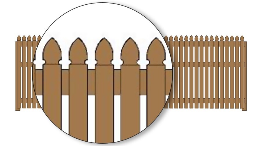 Colonial Top Palings 75 x 16mm, Size: 0.9m high