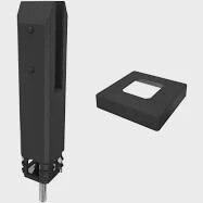 Glass Spigot Square Core-drilled, Colour: Black