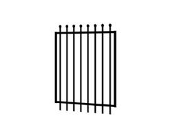 Crimped Spear Top Aluminium Single Gate 1m wide Black