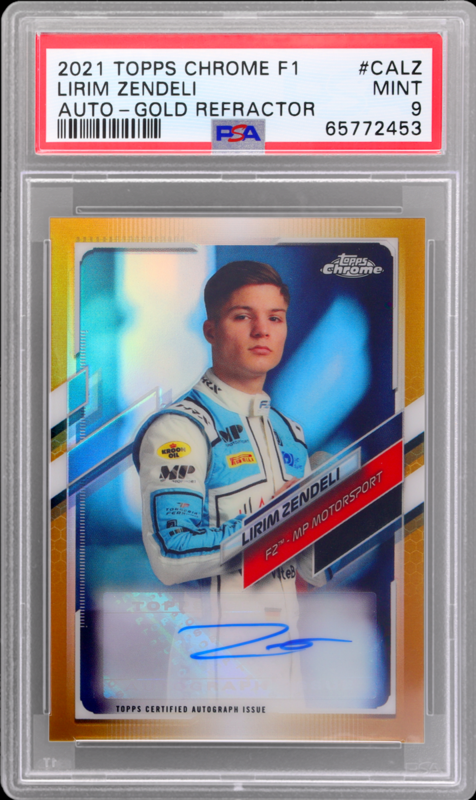 2021 Topps Chrome Formula 1 Auto Gold Refractor Lirim Zendeli /50 PSA 9