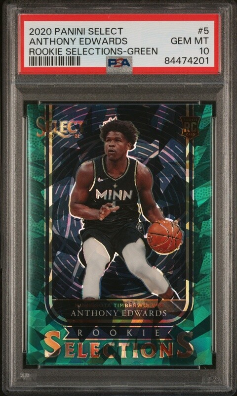 2020 Panini Select Rookie Selections Green Anthony Edwards RC #5 PSA 10