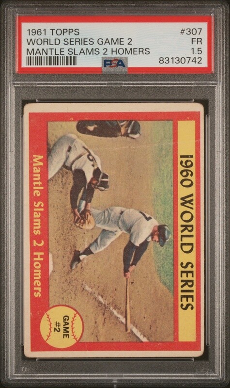 1961 Topps Mantle World Series Game 2 Homers #307 PSA 1.5