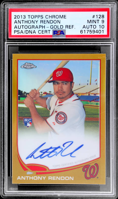2013 Topps Chrome Rookie Auto Gold Refractor Anthony Rendon #128 /50 PSA 9