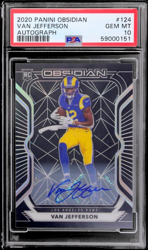 2020 Panini Obsidian Rookie Autograph Van Jefferson #124 /150 PSA 10