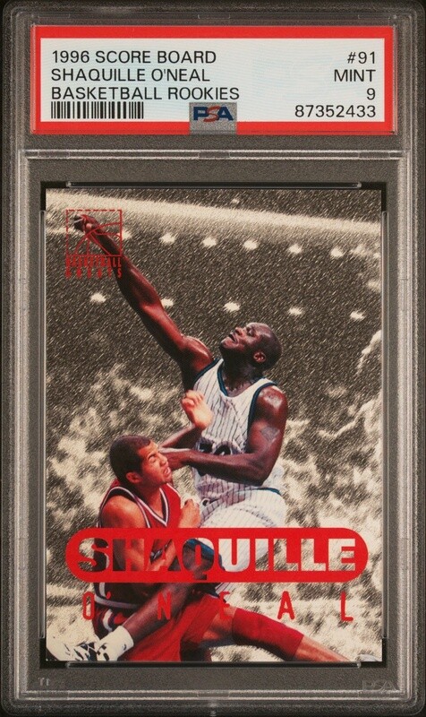 1996 Score Board Basketball Rookies Shaquille O&#39;Neal #91 PSA 9